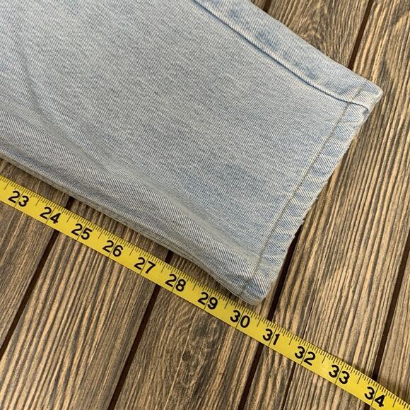Lands End Women Light Wash Denim Jeans Leather Tag Regular Tapered Sz 37R - Picture 10 of 12